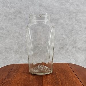 Vintage‎ Hazel Atlas ribbed jar Pat 8078 clear glass 8" tall Excellent No Chips